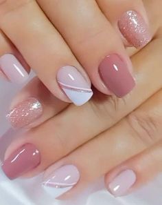 Uñas Delicadas Y Sencillas, Manicure Nail Designs, French Manicure Nails, Work Nails, Pretty Nail Art Designs, Short Acrylic Nails Designs