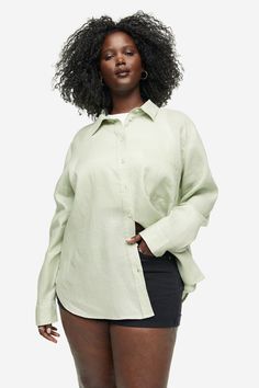 High Iron, M Beauty, Fashion Company, Linen Shirt, Chest Pocket, Everyday Fashion, Light Green, Personal Style, H&m