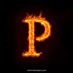 the letter l is made up of fire