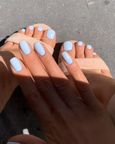 Ongles Baby Blue, Blue Toe Nails, Gel Toe Nails, Nagel Tips, Smink Inspiration, Blue Nail Designs