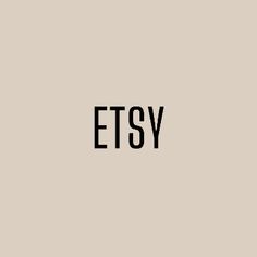 the word etsy is written in black on a beige background