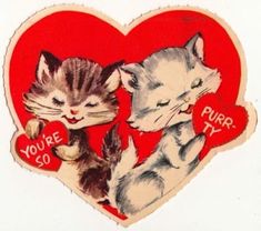 an image of two cats in the shape of a heart that says you're my furr