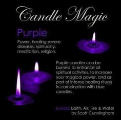 Purple Candle Magic, Candle Meanings, Candle Magik, Wiccan Candle, Candle Colors, Candle Meaning