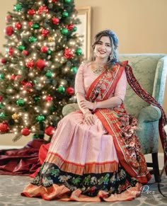 Bhandini Saree Blouse Patterns, Ikkat Lehenga Indian Weddings, Patola Half Saree Designs, Patola Half Sarees, Patola Dupatta With Lehenga, Kalamkari Half Saree Designs, Kalamkari Langa Voni, Kalamkari Lehenga Designs, Fancy Half Sarees