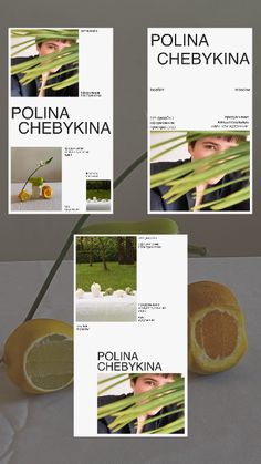 the cover of polina chebykina is shown next to some lemons