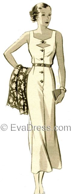 30s Fashion, Motif Vintage, 1930s Fashion, Sun Dress, Size Pattern, Historical Fashion, Vintage Sewing Patterns, Fashion Colours, Vintage Pattern