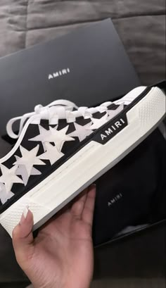 Amiri Star Shoes Outfit, Amiri Star Shoes, Amiri Aesthetic, Cute Jordans For Women, Cool Shoes Aesthetic, Amiri Shoes Outfit, Amiri Outfit, Birthday Sneakers, Black Designer Sneakers