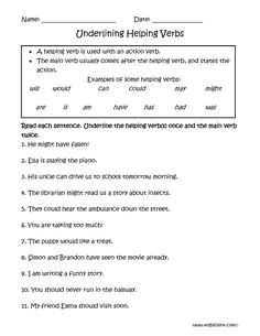 worksheet describing verbs in english and spanish