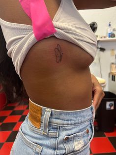 fine line butterfly tattoo Upper Torso Tattoo, Small Dainty Fine Line Tattoos, Fine Line Butterfly Tattoo Rib, Girl Tattoo Placement Ideas, Fine Line Side Tattoo, Small Phrase Tattoo Placement, Small Hideable Tattoos, Cute Places For Small Tattoos, Fine Line Tattoo Placement Ideas