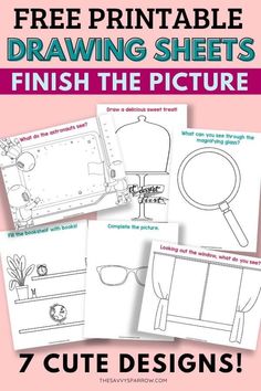 free printable drawing sheets to finish the picture