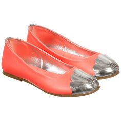 BILLIEBLUSH Girls Neon Pink & Silver Ballerina Shoes Ballerina Shoes