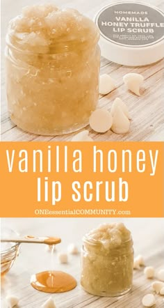 Lip Scrub Vanilla, Essential Oil Lip Scrub, Diy Lip Scrub For Dry Chapped Lips, Lip Sugar Scrub Diy, Diy Lip Oil Recipe, Diy Lip Sugar Scrub, Lip Scrub Diy Exfoliating, Lip Sugar Scrub Recipe, Sugar Scrub For Lips