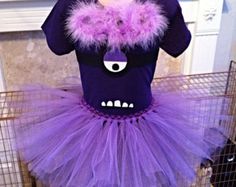 Purple Minion Mask | Purple Minion Inspired Tutu Outfit. Tutu Dress. ... Girl Minion Birthday Party, Minion Girl