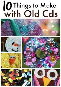 the cover of 10 things to make with old cds, including cd's and other crafts