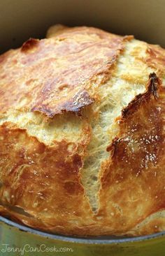 a close up of a bread in a pan