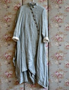 Minimalisticky Chic, Linen Coat, Mode Boho, Vintage Casual, Mode Vintage, Mode Inspiration, Linen Dresses, Linen Clothes, Grey Cotton