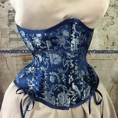 "Brand New underbust corset from \"MystiC City Corsets\" design: MCC-44L color: Picture - 100% cotton twill lining - Steel boned (18 x 6mm wide spiral steel bones, 6 x 12mm wide flat steel bones ) - Front busk(black) - Underbusk - Steel boned floating modesty panel - regular \"shoe\" style lace Front: 11.25\" Side: 9-10.5\" Back: 12\" Busk: 9.75\" (black, Flexible) available sizes: 18\", 22\", 24\" ,26\", 28\", 30\", 32\" , 34\", 36\"" Best Corset, Waist Cincher Corset, Goth Corset, Blue Corset, Steel Boned Corsets, Steampunk Cosplay, Lace Tights, Vintage Corset, Gothic Corset