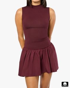 This sleeveless mock-neck dress has a smooth jersey bodice, featuring a U-shaped drop waist, that’s joined by a crisp poplin miniskirt.Mock neckU-shaped waistSleevelessMini length balloon skirtSnug fit94% Cotton 6% SpandexDry clean only. This sleeveless mock-neck dress has a smooth jersey bodice, featuring a U-shaped drop waist, that’s joined by a crisp poplin miniskirt. Mock neck U-shaped waist Sleeveless Mini length balloon skirt Snug fit 94% Cotton 6% Spandex Dry clean only. Mockneck Dress, Balloon Skirt, Knit Outerwear, Mock Neck Dress, Denim Romper, Senior Pics, Drop Waist, Nordstrom Dresses, Eggplant