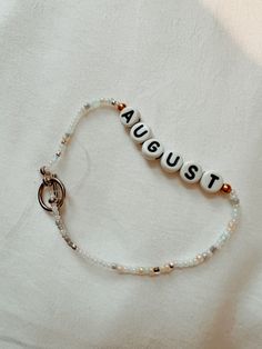 Seed bead bracelet with letters august Tsitp Friendship Bracelet, Folklore Era Bracelet, Taylor Swift Eras Your Bracelet, Taylor Swift Friendship Bracelet Folklore, August Friendship Bracelet Taylor Swift, August Friendship Bracelet, Atwtmvtvftv Bracelet, August Bracelet Taylor Swift