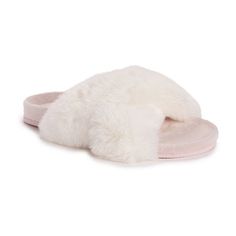 Wear your way of life in Muk Luks Footbed slippers. These vibrant slides keep feet warm with soft faux fur while foam insoles embrace your feet with all day long comfort.Features: ComfortBase Material: 100% PolyesterUpper/Outer Base Material: 100% PolyesterShoe Lining Material: PolyesterSole Material Content: 100% EvaCare: Hand WashCountry of Origin: Imported Comfy Faux Fur Slippers With Round Toe, Fluffy Synthetic Slippers For Indoor Use, Super Soft Open Toe Winter Slippers, Cozy Faux Fur Slippers With Cushioned Footbed, Soft Faux Fur Slippers With Round Toe, Comfortable Slip-on Faux Fur Slippers, Comfortable Faux Fur Slippers With Cushioned Footbed, Comfortable Fluffy Synthetic Slippers, Fluffy Round Toe Synthetic Slippers