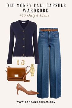 Old Money Fall Capsule Wardrobe + 15 Outfit Ideas Deep Autumn Outfits Capsule Wardrobe, Complete Outfits For Women, Dressy Jeans Outfit, Mom Outfit, Hepburn Style, Sophisticated Outfits, Olivia Culpo