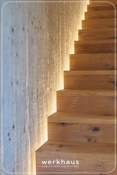 the light shines through the wooden steps