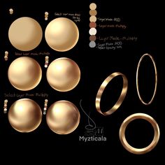 the different types of gold rings and bracelets are shown in this graphic style, with text