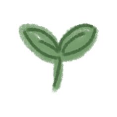 a drawing of a green leaf on a white background