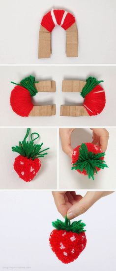 the steps to make a strawberries decoration