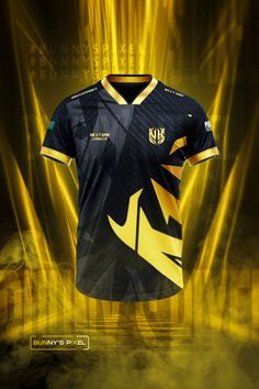 esports black & golden clean and professional jersey design Football Shirt Designs, Sports Tshirt, Jersey Tshirt, Sports Jersey Design