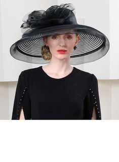 JJ's House Hats Dress Hats Derby Hats Tulle Women's Kentucky Derby Wide Brim Sinamay 53-57 Church Hats Hats. #JJ's House #Hats #DressHats #DerbyHats #Tulle #Women's #KentuckyDerby #WideBrim #Sinamay #5357 #ChurchHats #Hats Church Suits And Hats, Dressy Hats, Sinamay Hats, Church Suits, Elegant Hats, Church Hats, Derby Hats, Dress Hats, Kentucky Derby