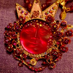 NEW Kirks Folly Red Queen Goddess Seaview Moon Pin Pendant and matching necklace | eBay Gringotts Vault, Fantasy Core, Kirks Folly Jewelry, Queen Goddess, Cosplay Inspiration, Kirks Folly, Moon Decor, Jewelry Brands, Valerian