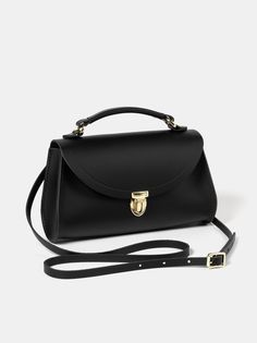 Poppy Mini Handbag - Black & Gold | Cambridge Satchel Perfect Night, Popular Bags, Mini Handbag, Cambridge Satchel, Pale Gold, Mini Handbags, Clever Design, The Chic, Black Handbags