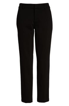 Polished enough for work and comfortable enough for anything, these slim-cut pants are tailored for a smooth fit in a ponte knit with plenty of stretch. 29" regular inseam; 27" petite length; 13" leg opening; 10" front rise; 15" back rise (size 8) Zip fly with hook-and-bar closure Belt loops Front slant pockets; back welt pockets 57% viscose, 34% nylon, 9% elastane Machine wash, tumble dry Imported Knit Trousers, Woman Dresses, Liverpool Jeans, Trousers Jeans, Fit In, Fashion Advice, Liverpool, Size 16, Casual Dresses