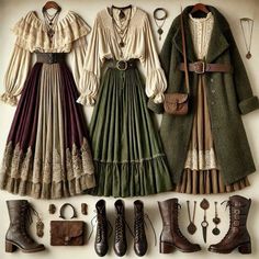 Cottagecore Clothes, Fair Outfits, Best Winter Outfits, Cottagecore Outfits, Winter Outfit Ideas, Earthy Outfits, Midi Skirts, Fantasy Clothing, Fantasy Fashion