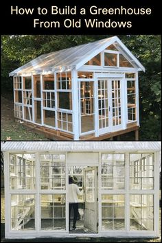 an old greenhouse is transformed into a tiny house for the elderly to use it in their garden