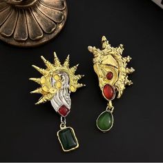 These earrings feature a unique, eye-catching design with a touch of glamour. Crafted with precision and coated in shiny gold, they are sure to make a statement. - Color: Gold- Material: Alloy- Style: Earrings- Gender: Women Style Earrings, Gold Material, Pre Order, Gold Earrings, Gold, Color, Design