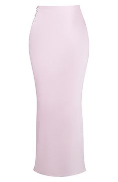 Lustrous stretch satin and a petal-pink hue animate a seductive skirt fixed with laced-up sides and a curve-loving fit. Exclusive retailer Hidden side-zip closure Lined 97% polyester, 3% elastane Dry clean Imported Pink Maxi Skirt, Satin Maxi Skirt, Pink Maxi, Satin Maxi, House Of Cb, Pink Skirt, Dress 16, Stretch Satin, Pink Dress