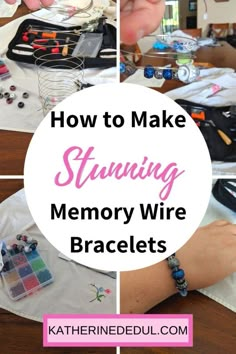 How To Make Memory Wire Bracelets Tutorials, Memory Wire Bracelets Diy How To Make, Making Memory Wire Bracelets, Memory Wire Cuff Bracelet Diy, Memory Bracelets Diy, Bracelet Wire Jewelry, Easy Diy Bracelets Beads, Diy Wire Jewelry For Beginners Simple Beaded Bracelets, How To Make Wrap Bracelets