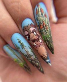 Japan Inspired Nails, Beauty And The Beast Nails, Nail Glow, Disney Themed Nails, Inspo Wallpaper, Fairytale Characters, Nails Disney, Disney Acrylic Nails