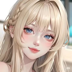 Blonde Hair Anime, Blonde Hair Characters, Girl With Blonde Hair, Seni Korea, Pelo Anime, Realistic Art, Manga Characters, Art Icon