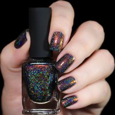 Candlelight - by ILNP Dark Nail Polish, Colorful Nail, Holographic Nail Polish, Dark Nails, Holographic Nails, Coffin Nails Designs, My Nails, Nail Decorations, Nail Polish Colors