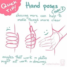 a drawing of hands holding something in one hand and another with the other hand pointing at it