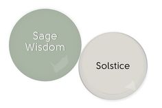 two white buttons that say sage and solstice