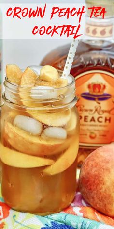 Easy crown peach tea whiskey alcoholic recipe Peach Liquor, Peach Tea Cocktail, Ice Tea Recipe, Crown Royal Peach, Best Alcoholic Drinks, Thanksgiving Recipes Drinks, Drinks Alcohol Recipes Easy, Peach Tea Recipe, Alcoholic Drinks Recipes