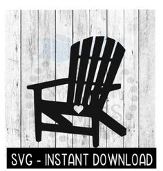 a black and white image of a wooden chair with the words svg instant download