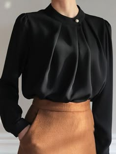 Buy Elegant Blouses and Shirts For Women from SWChic at Stylewe. Online Shopping Stylewe Long Sleeve Black Women Blouses And Shirts For Work Polyester Lady Turtleneck Elegant Casual Blouses And Shirts, The Best Daily Blouses and Shirts. Discover unique designers fashion at Stylewe Spring Outfits 2022 Trends, Spring Outfits 2022, Fashion Tops Blouse, 2022 Trends, Looks Street Style, Boys Fashion, Outfits 2022, Elegant Blouses