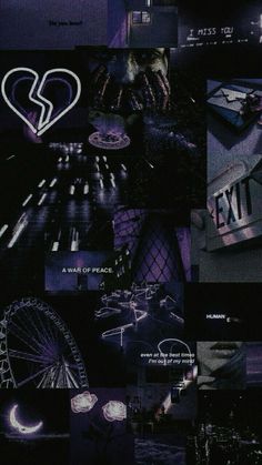 the collage shows different types of signs and symbols in black and white, including an image of a ferris wheel