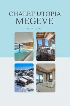 the front cover of a book with pictures of houses and buildings in snow covered ground