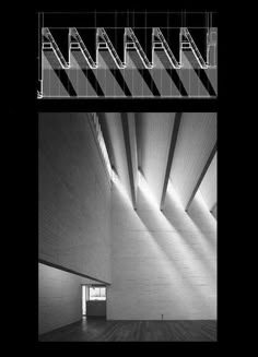 the inside of an empty building with light coming in from it's windows and floor